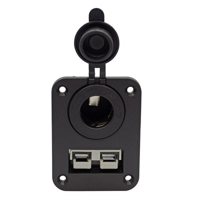 YJ-AD02 50A Anderson Plug Panel Flush Surface Mount with Cigarette Lighter Socket for Caravan Camper Boat Truck SB50